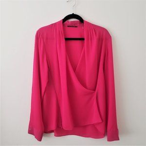 T Tahari Womens Erynna Blouse Brilliant Rose M